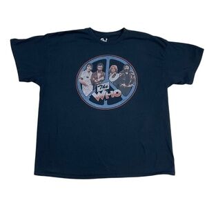 The Who Band Graphic Tee XXL Black 100% Cotton 2024 Vintage Style Peace Sign